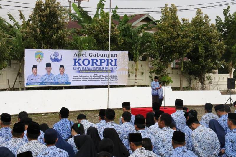  Bupati  pimpin Apel Gabungan Korpri Kab Tana  Tidung 